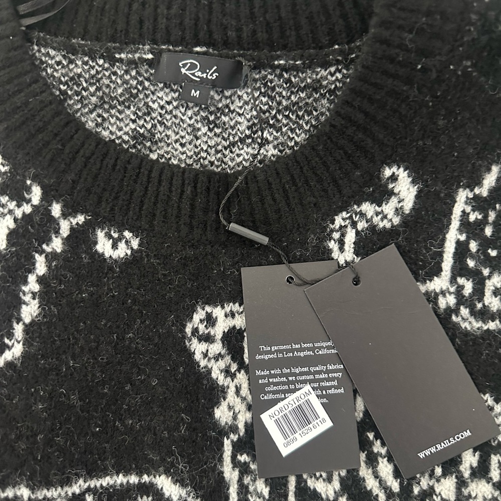 Rails Black and White Animal Print Sweater - Picture 3 of 11